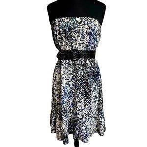 LOTS OF LOVE Speechless Blue Strapless Dress Large Belted
